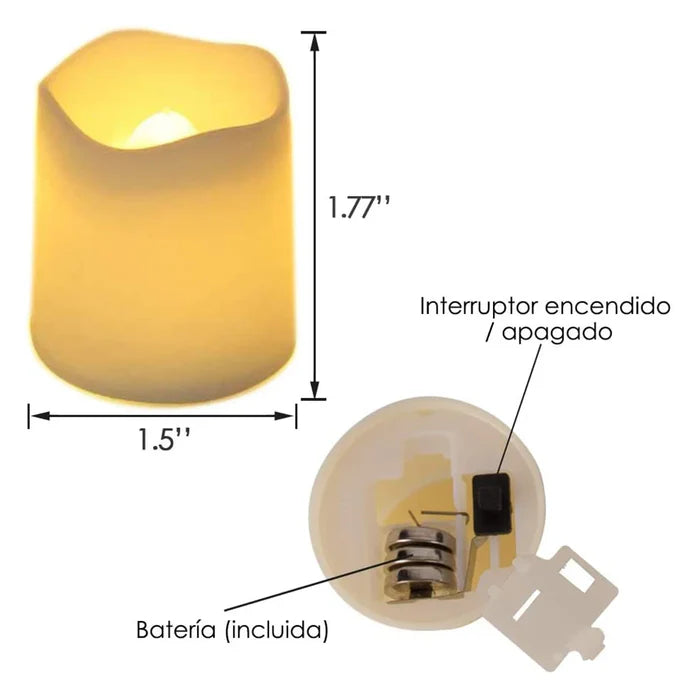 Set van 24 LED Vlamloze Kaarsjes - GlowFlicker