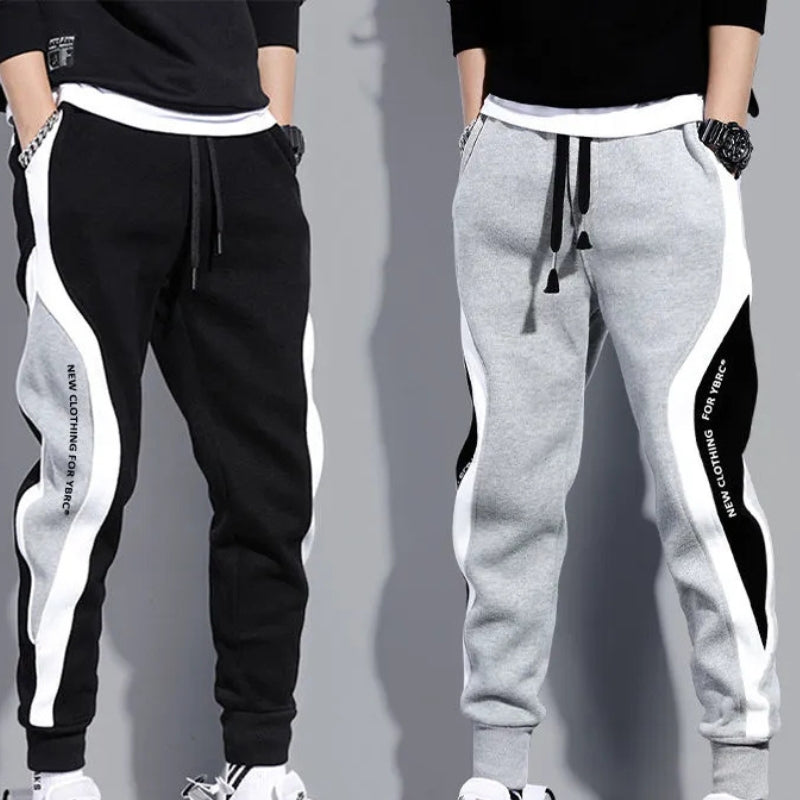 Losvallende Heren Patchwork Joggers met Touwtjes – Rafael
