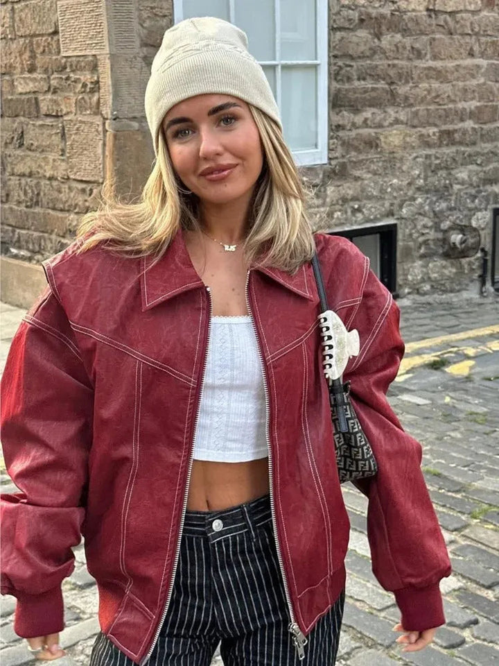 Oversized Leren Damesjas – Noor