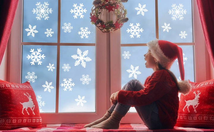 Sneeuwvlok Kerst Raamstickers - WinterGlow