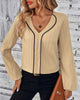 Blouse met Lange Mouwen en V-hals - Alina