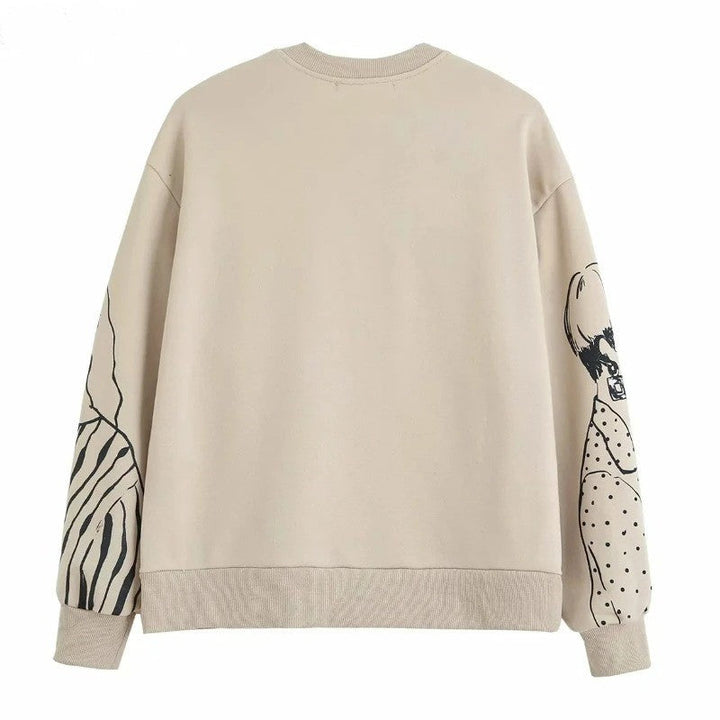 Losvallende Wolprint Sweater - Elise