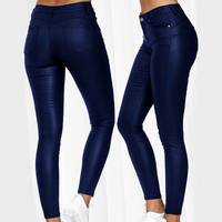 Leren stretchbroek met hoge taille – Raffaela