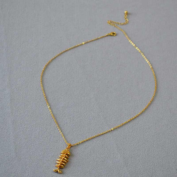 Vergulde Visgraat Ketting - Noelle