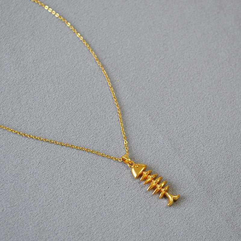 Vergulde Visgraat Ketting - Noelle