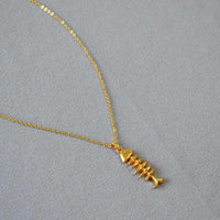 Vergulde Visgraat Ketting - Noelle