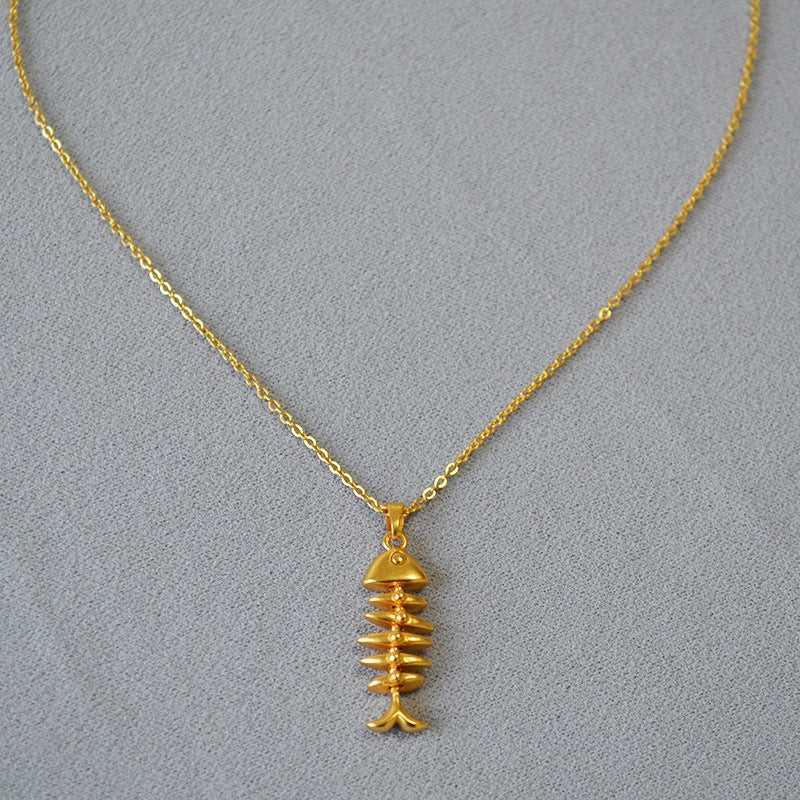 Vergulde Visgraat Ketting - Noelle