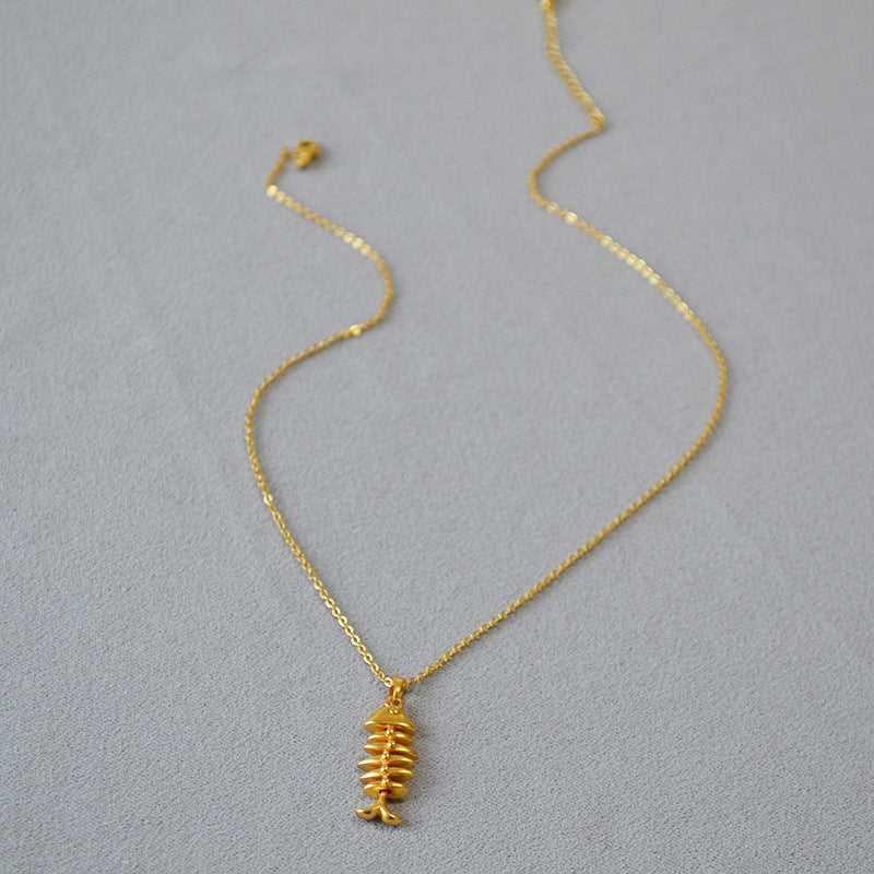 Vergulde Visgraat Ketting - Noelle