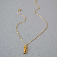 Vergulde Visgraat Ketting - Noelle