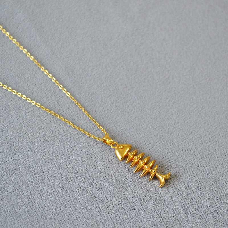 Vergulde Visgraat Ketting - Noelle