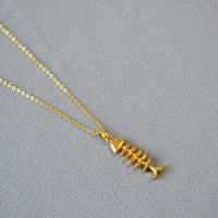 Vergulde Visgraat Ketting - Noelle