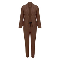 Casual Tweedelige Set met Strikceintuur – Liora