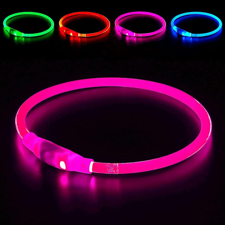 GlowSafe LED Hondenhalsband – Oplaadbaar USB Veiligheidslicht