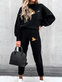 Casual Tweedelige Outfit met Schattige Beerprint - Mila