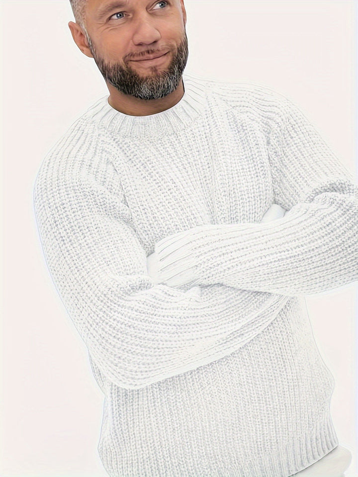 Ciepły Gładki Sweter Dzianinowy dla Mężczyzn - Elliot