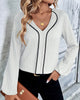 Blouse met Lange Mouwen en V-hals - Alina