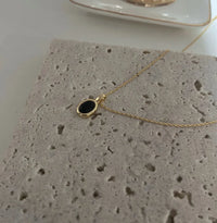 Zwarte Onyx en Parel Stapelketting - Aria