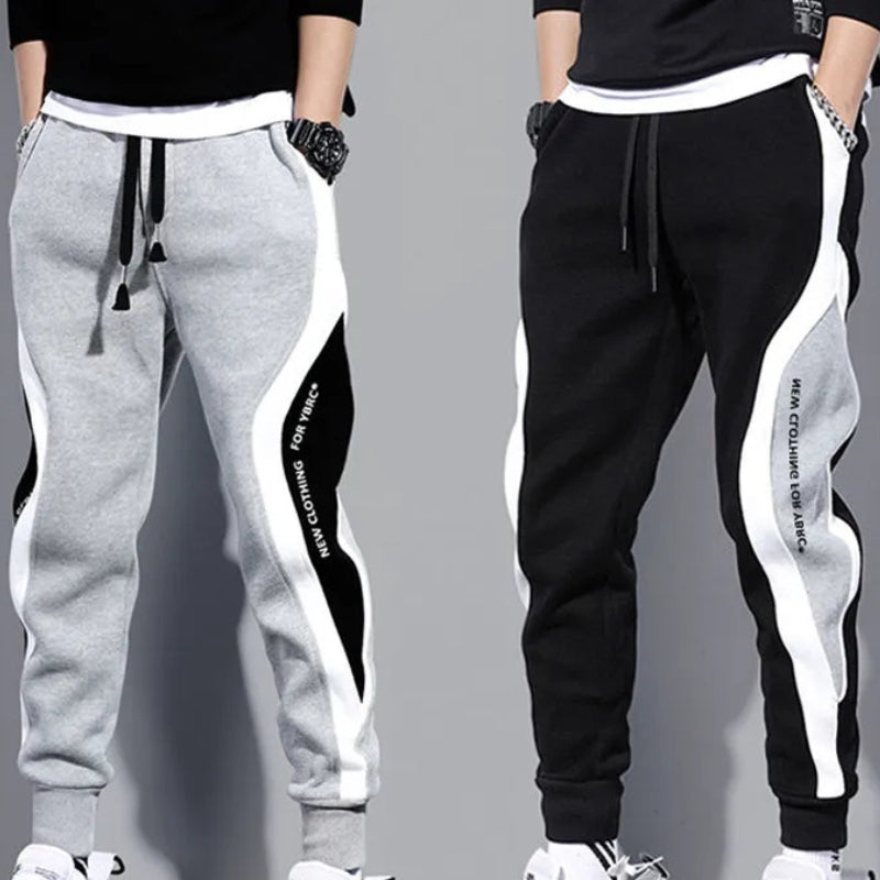 Losvallende Heren Patchwork Joggers met Touwtjes – Rafael