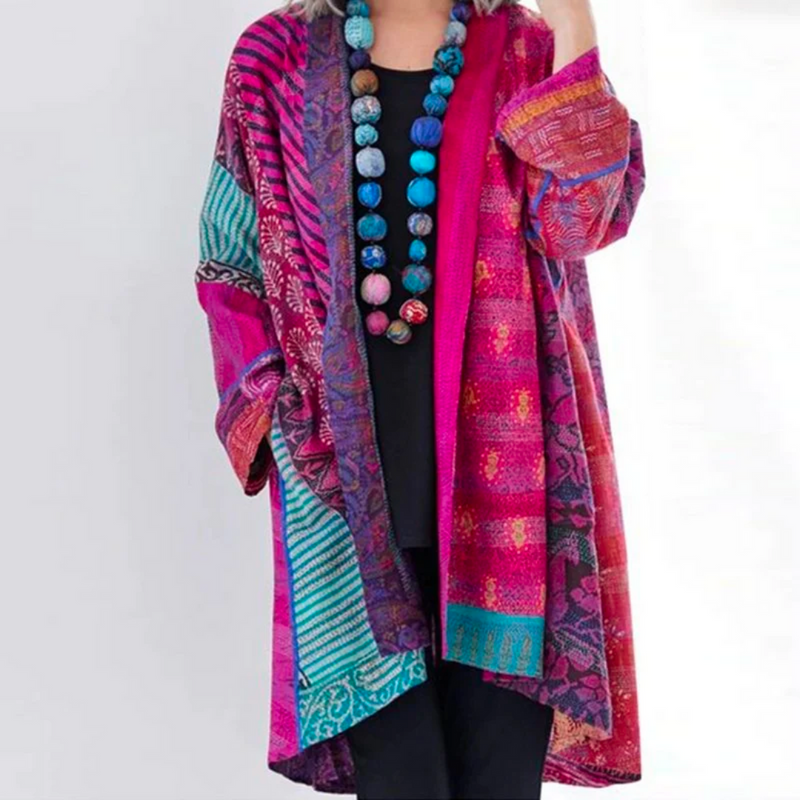 Boho Herfstvest met Kleurrijk Patroon – Maravilla