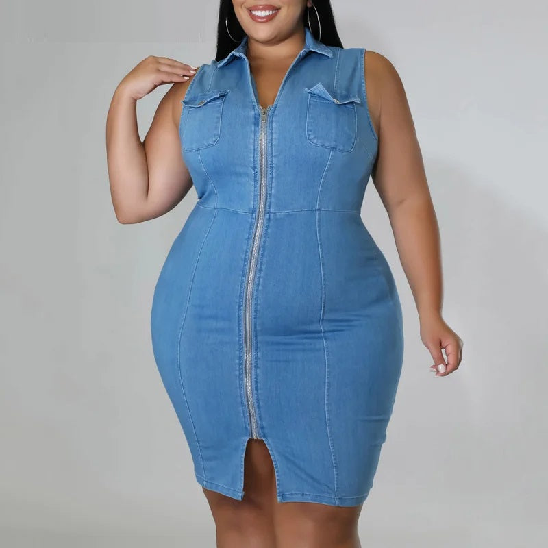 Vardi Dante™ Helen Plus-Size Spijkerjurk | Trendy & Stoer