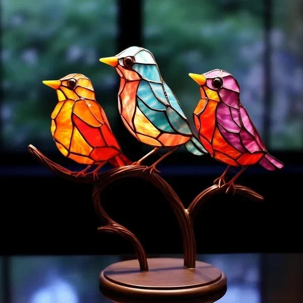 Luxe Vogelbeeldjes in Gekleurd Glas - EleganBird