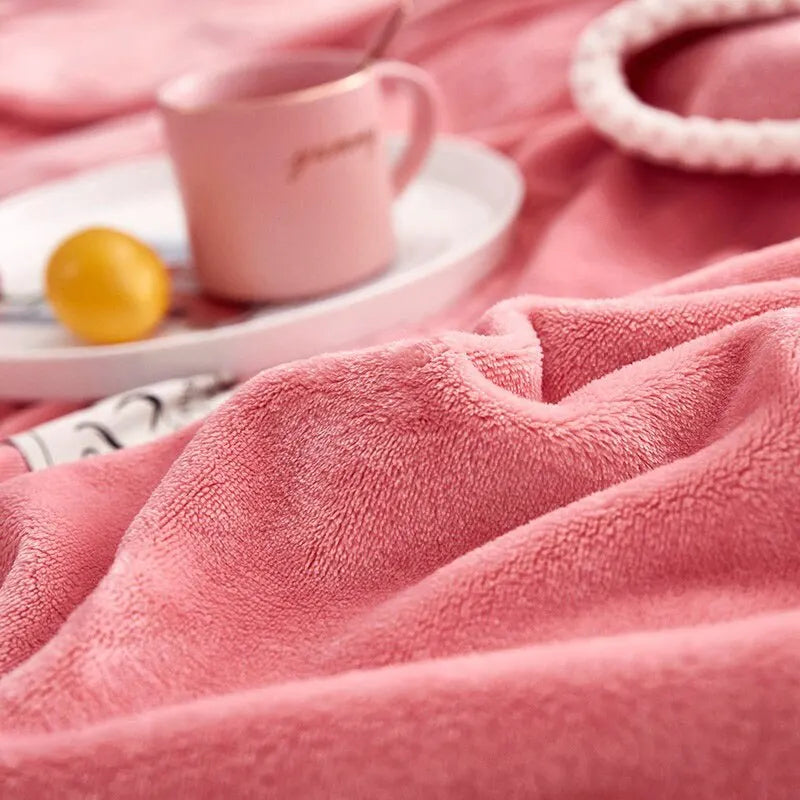 Roze Flanellen Fleece Deken - BlushCozy