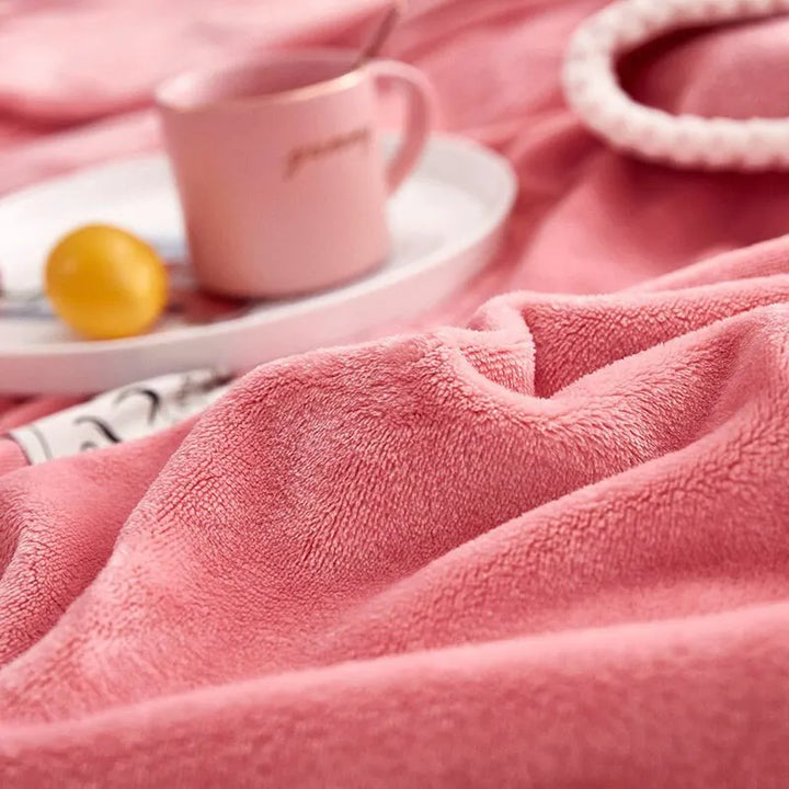 Roze Flanellen Fleece Deken - BlushCozy