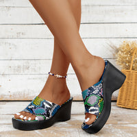 Sleehak Dames Sandalen met Slangenprint – Jade