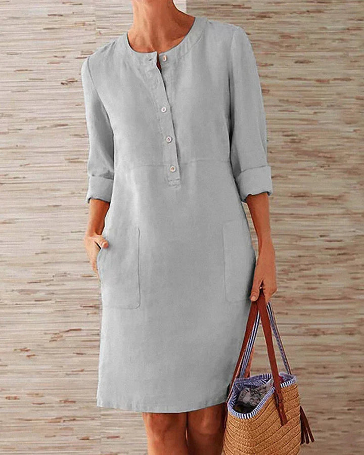 Trendy zomerjurk met knoopsluiting – Allegra
