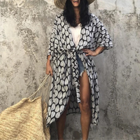 Boho Chiffon Strandblouse met Kimonomouwen – Ziva
