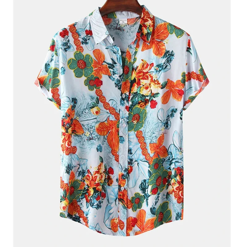 Licht & Stijlvol Heren Tropenhemd met Bloemenpatroon- Mateo