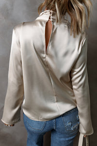 Satijnen Damesblouse met Kruisfront - Livia