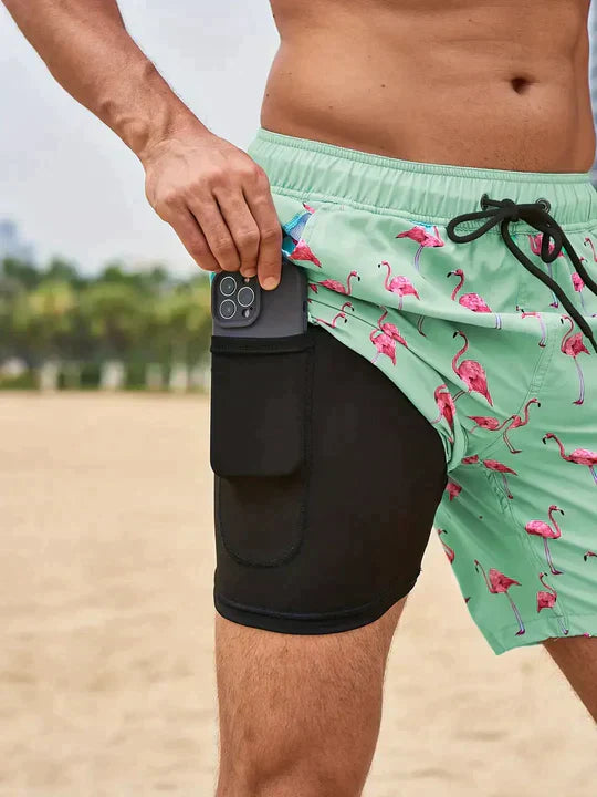 Stijlvolle Heren Zwembroek | AquaLux Swim Shorts met Binnenvoering en Telefoonvak