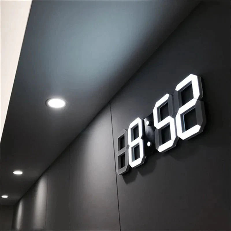 3D LED Wandklok met Dimbare Verlichting – Timora