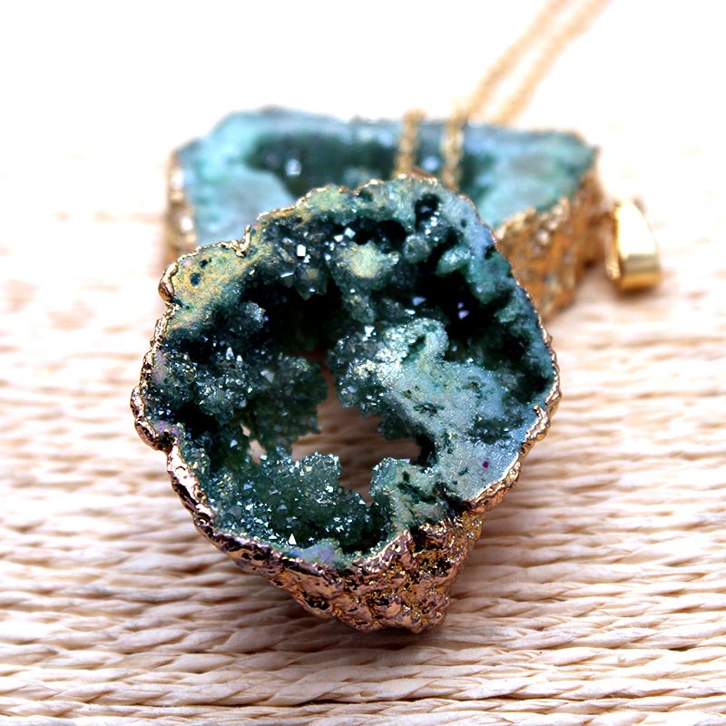 Natuurlijke Kristallen Geode Hanger - Gaia