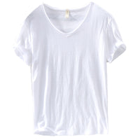 Heren V-hals Linnen Shirt - Luca