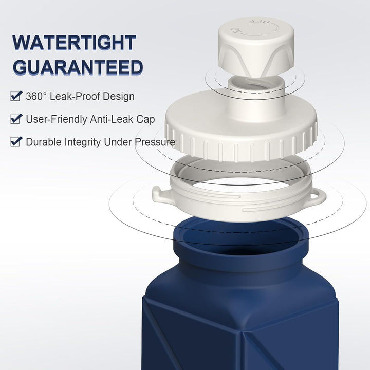 Opvouwbare Siliconen Fles – 610ml, Lekvrij & Draagbaar