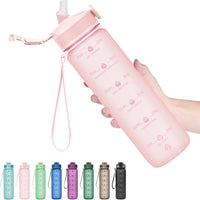 900ml Motivational Waterfles met Rietje