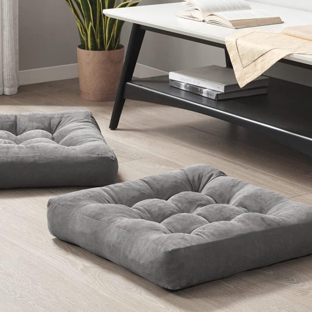Set van 2 Meditatiekussens - Grote Tufted Corduroy Kussens