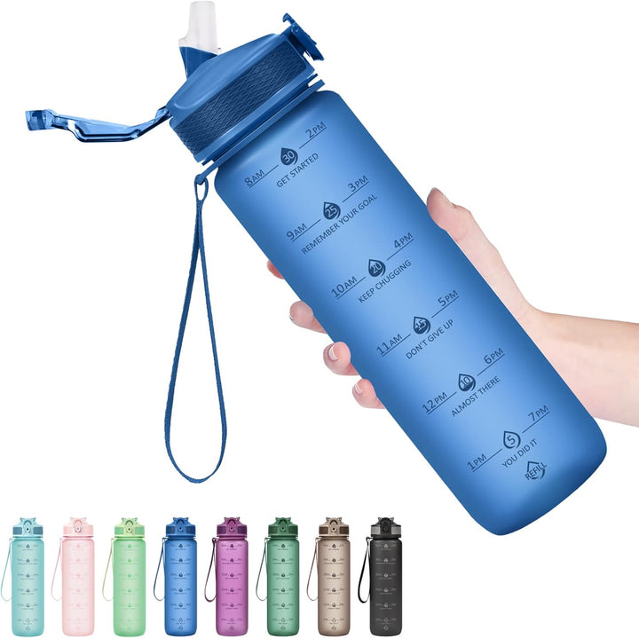900ml Motivational Waterfles met Rietje