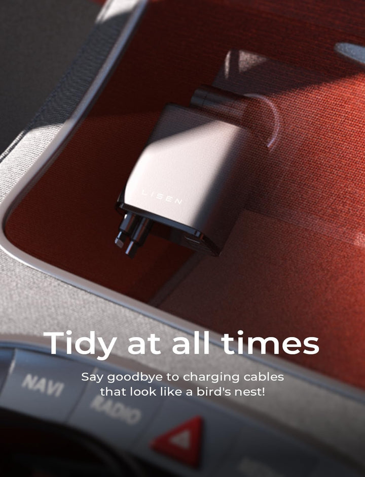 Uittrekbare Auto-oplader 69W USB C