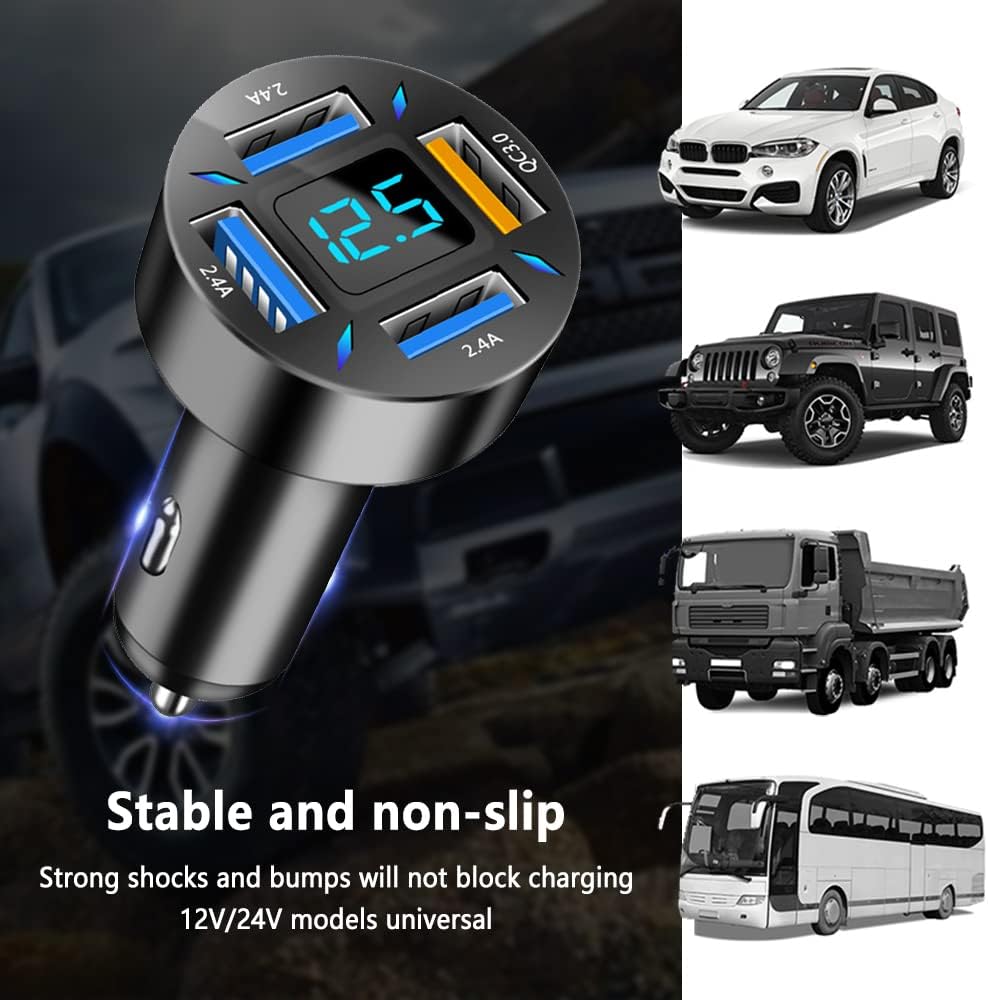 Autolader 66W Super Snelladen met USB PD & QC 3.0 – Universeel voor 12-24V Sigarettenaansteker