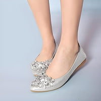 Glitterende Rhinestone Ballerina Flats - Yelena