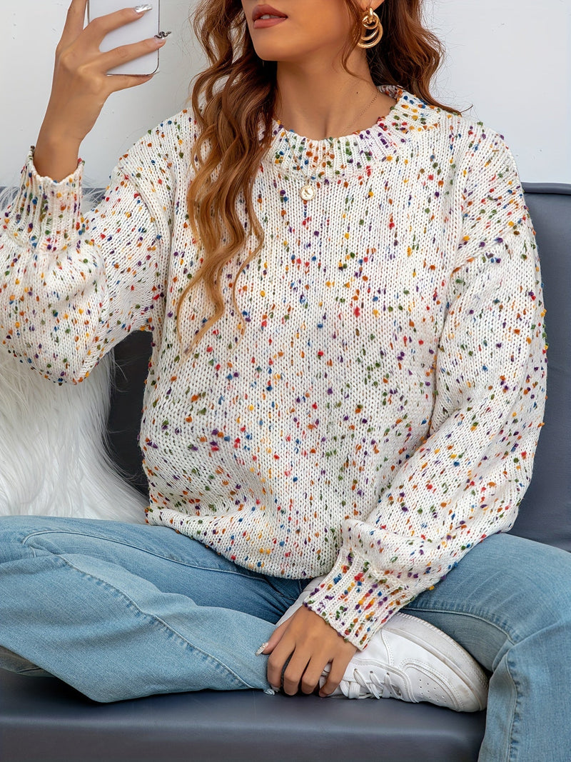 Gebreide Damestrui Met Confetti-Print – Noa