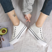 Stijlvolle Dames Canvas Sneakers met Plateauzool – Leonie