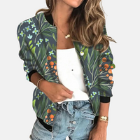 Dames Retro Bomberjack met Print - Zoë