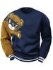 Heren Sweatshirt met Geborduurde Cartoonbeer - Jasper