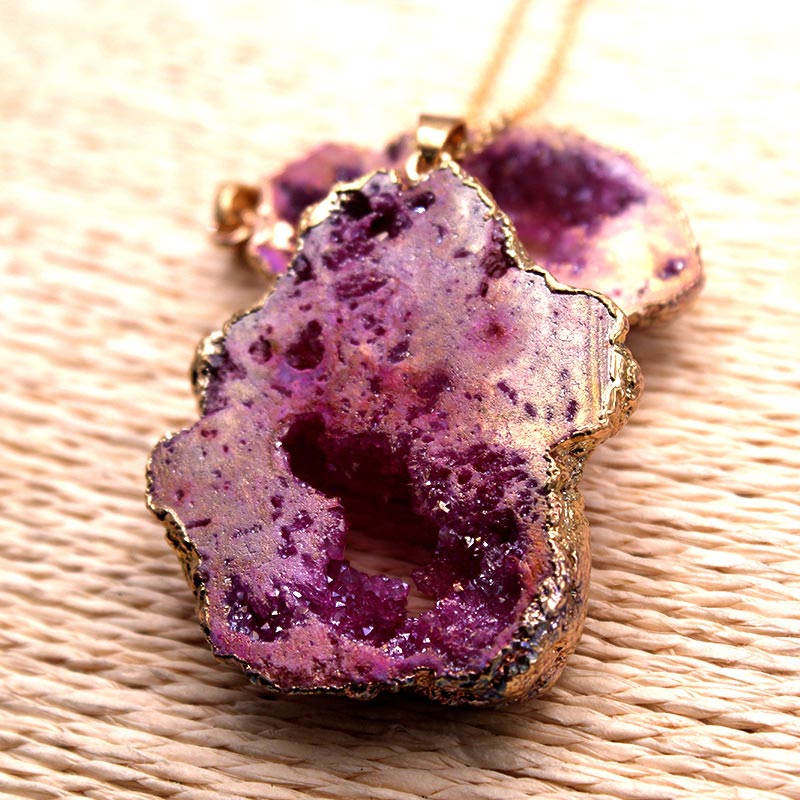 Natuurlijke Kristallen Geode Hanger - Gaia