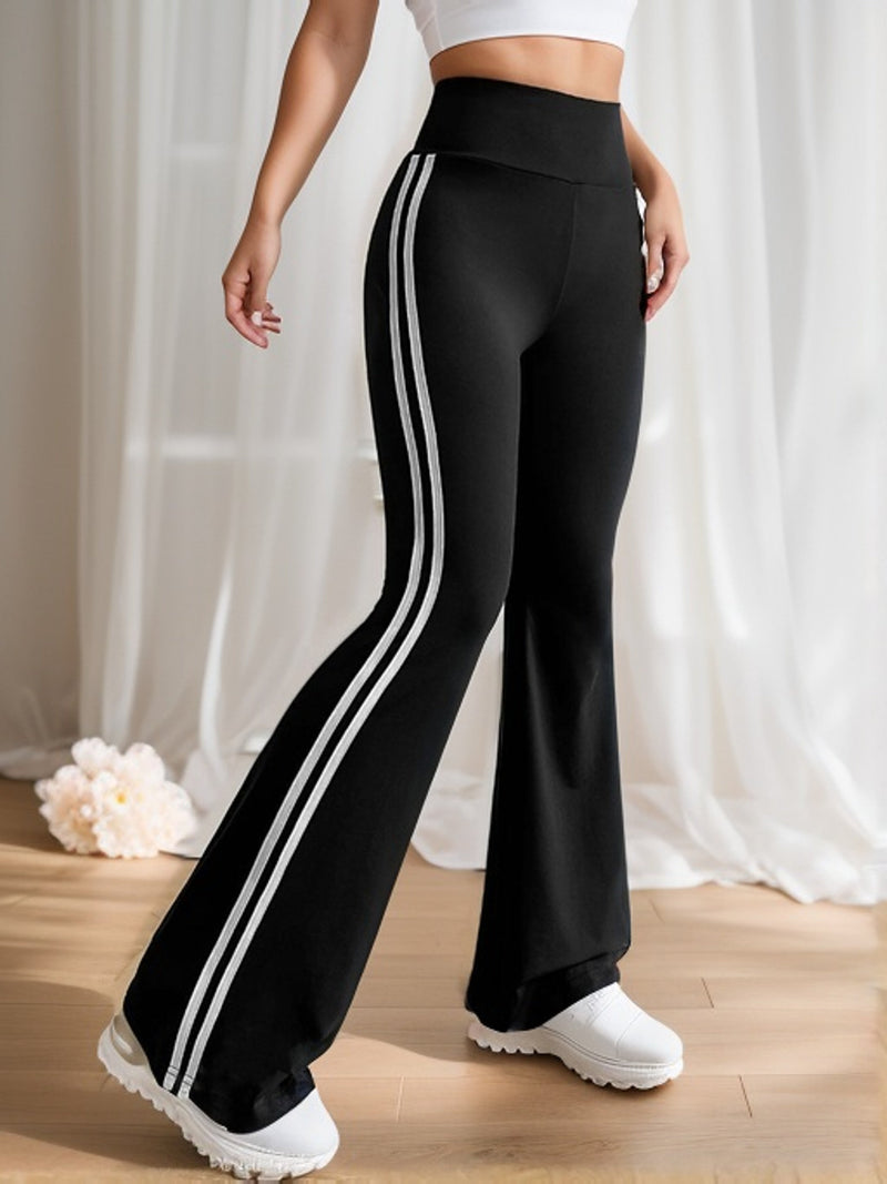 Gestreepte Dames Flared Broek met Hoge Taille - Lucia