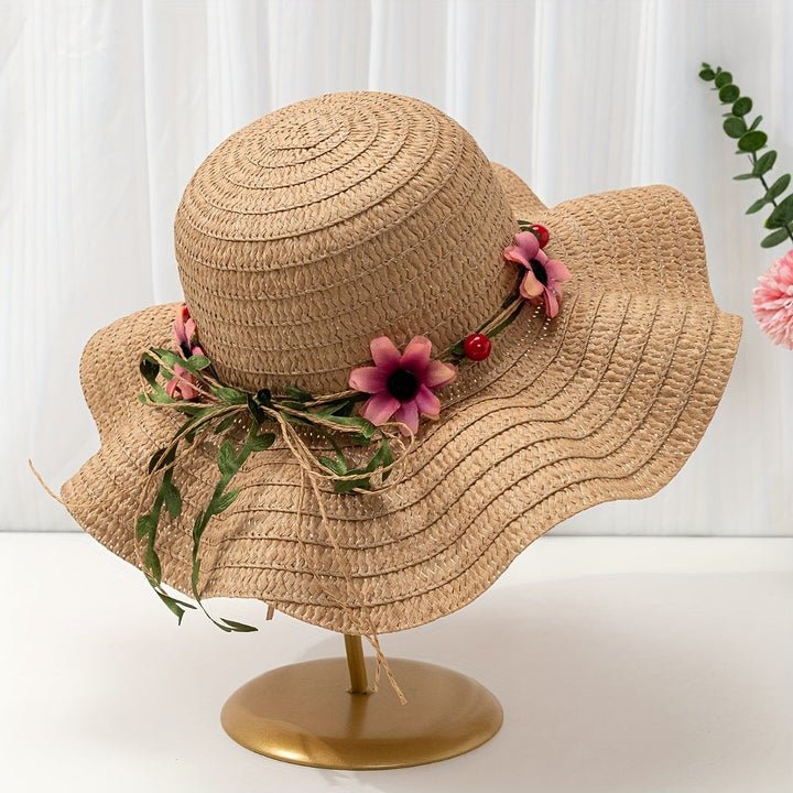 Dames Zomer Strohoed met Bloemen- en Fruitdetails – Solène